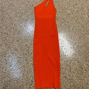 Orange One-Shoulder Dress